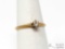 14k Gold Diamond Center Band Ring, 1.2g