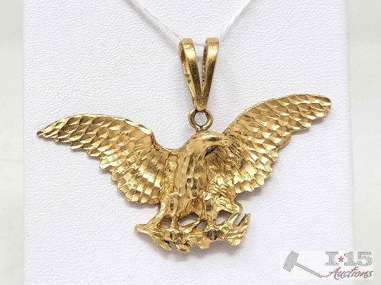 14k Gold Eagle Pendant, 10.2g