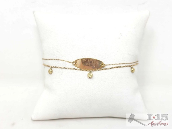 14k Gold Bracelets, 2.4g