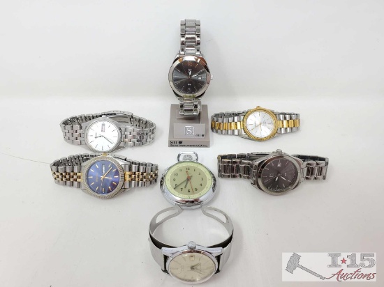 6 Wrist Watches and 1 Pocket Watch