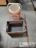 Budweiser Bucket, Crate and Wooden Stick