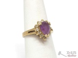 14k Gold Diamond Accent Ring, 4g