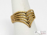 14k Gold Chevron Ring, 3.3g