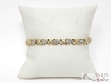 10k Gold Diamond Link Bracelet, 5.9g