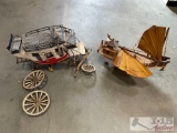 Box of Model Horse Wagon and Sailboat
