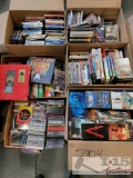 6 Boxes OF DVD's,Cd's,VHS And More