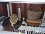 Woven Baskets, Tray, Cutting Board and Pitcher