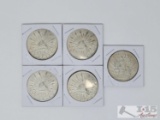 (4) 90% Silver Mexico 8 Reales Dollar Coins