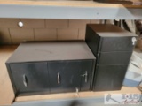 (2) Black Lockable Filing Cabinets