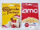 AMC and Cheesecake Factory Gift Cards