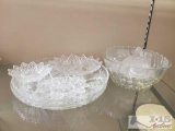 5 Glass Trays and 2 Glass Bowls