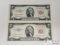 (2) $2 Dollar Banknotes