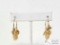 14k Gold Charm Hoop Earring with Beach Motif, 4g