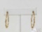 14k Gold Twisted Hoop Earrings, 2g