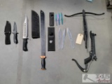Knives, Throwing Knives and Crossbows