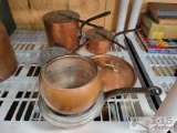 Vintage French Hammered Copper Pots with Lids