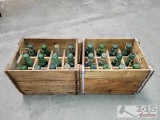 Wooden Totes of Vintage Codd Neck Soda Bottles