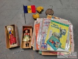 Vintage Pamphlets, Books, Music Sheets, Decor, Dolls, and Flag