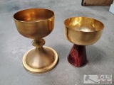 Brass Vintage Communion Chalices