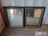 2 Mirrors With Wooden Frames