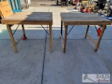 (2) Creative Co-Op Inc. Wooden Folding Tables