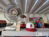 Fan, Plastic Baseball Hat, Lamp & Slurpee Maker