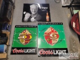 (3) Coors Light Metal Signs