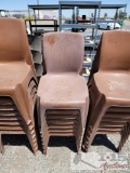 7 Hard Plastic stackable Chairs