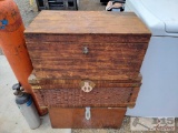 (3) Wooden Storage Trunks