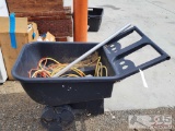 Plastic Cart, Extension Cords & Concrete Blocks