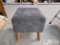 Grey Foam Pad Stool with Wooden Legs