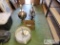 (2) Lamps, Ceiling Light, Light Bulb, Wheel & Screws