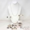 Sterling Silver Earrings, Pins, Rings & Chain, 115g
