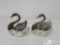 1940's Sterling Silver Swan Open Salt Cellar