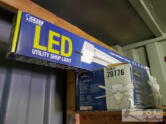 NEW! 52" Armitage Cieling Fan & LED Shop Light