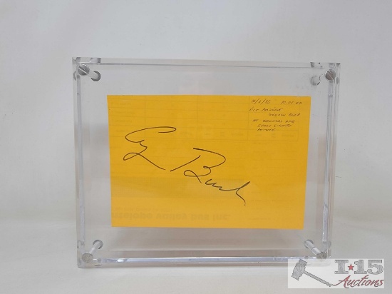Paper Signed by Vice President George Bush