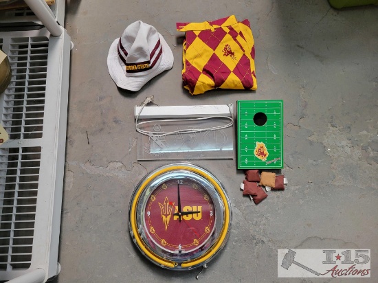 Arizona State University Clock, Mini Corn Hole, Hat & Shorts