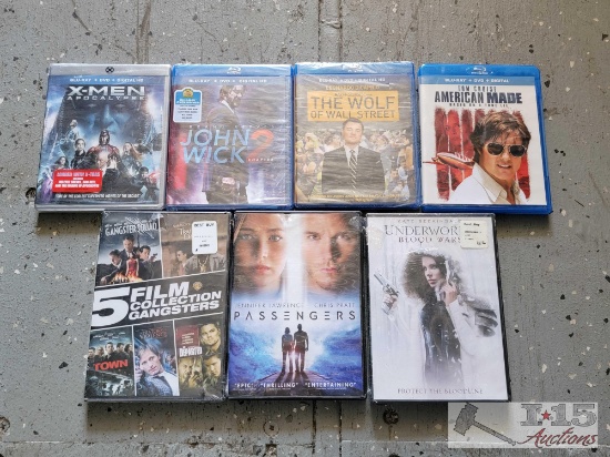 (7) Movies DVD's and Blu-Ray DVD's