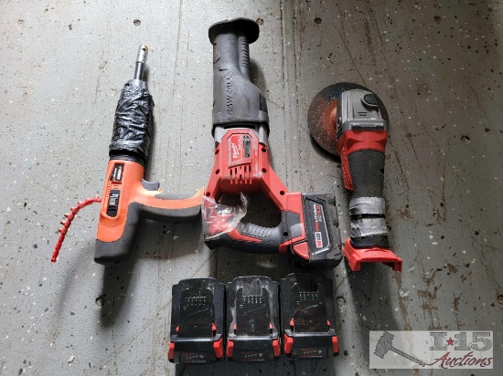 Reciprocating Saw, Grinder, Cobra+ & Batteries