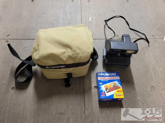Polaroid Camera, Polaroid Film & Tamrac Camera Bag