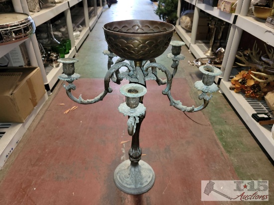 5 Arm Candle Holder Stand with Bowl Center