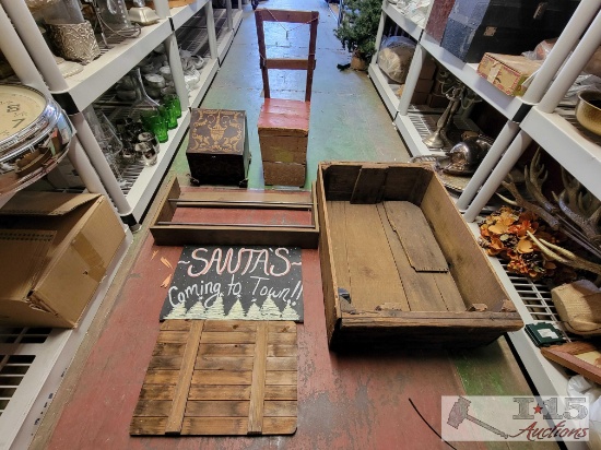 Wooden Box, Book Holder, Wall Decor, Trunk & Chair
