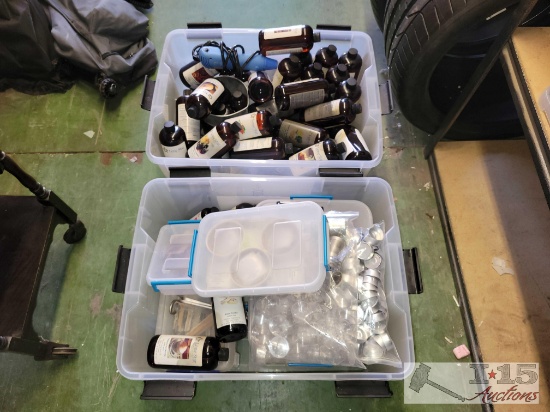 2 Totes of Candle Making Supplies
