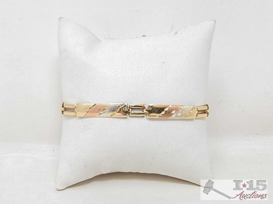 10k Gold Multi Color Bracelet, 7g