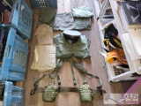 Army Uniforms, Hat, Vest and Water Canteens