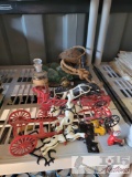 Metal Horse & Wagon Set, Coca-Cola Bottles & Pan