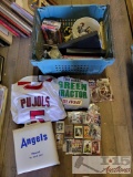 Tote Of Signed Photos Cards, Patches & Figurines
