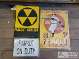 (3) Metal Signs