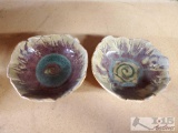 2 Glazed Pottery Bowls Signed by Artist