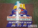 Vintage Toyota Grand Prix Long Beach Cardboard Sign